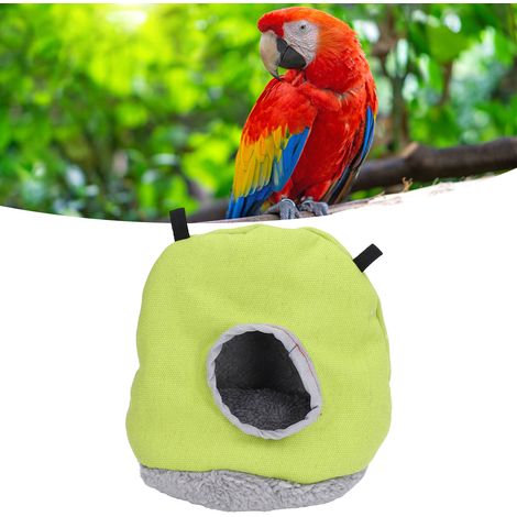 Nid d'oiseau rond et chaud, nichoir à perroquet, nid en coton chaud, hamac pour oiseau, vert (1/5)