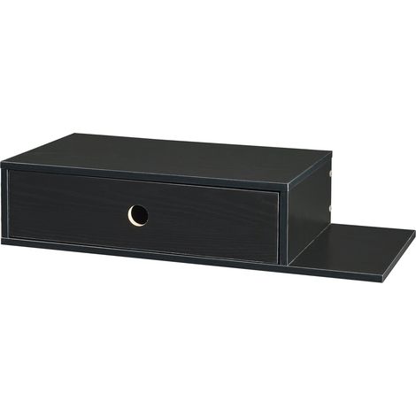 Estantería de diseño atemporal para salón/dormitorio mueble de almacenaje de pared 65 x 30 x 15 cm tablero de partículas negro 030011280 (1/4)