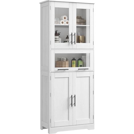 Armoire de rangement, Panneau MDF de qualité supérieure, 60 cm × 30 cm × 170 cm, Assemblage, Utilisation dans le salon, Étagères réglables en hauteur (1/5)