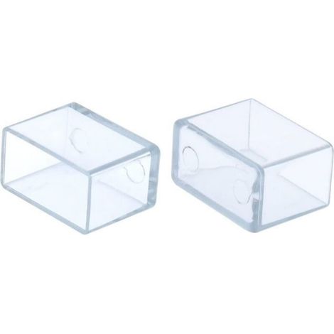 Capuchon De Chaise - PVC Rectangulaire 15x30mm Transparent - Pour Sol Dur - 12 Pièces (1/4)