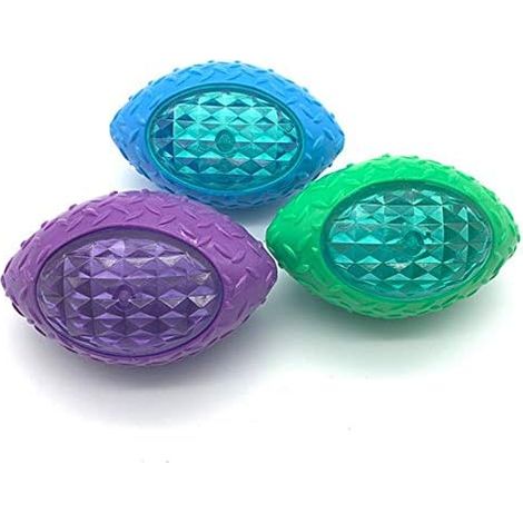 MINKUROW Dog Ball 3 Piezas Durable Dog Rugby Vocal Flash Pet Toy Stretch Limpieza De Dientes Molar Playing (1/5)