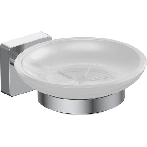 Inda - Forum Quadra Wandseifenschale Chrom glänzend/satiniertes Glas