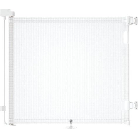 Barrière de Sécurité Rétractable pour Bébé et Animaux, 0-150cm, Barrière Securite pour Escaliers, Couloirs et Portes, Utilisation Intérieure et Extérieure (1/5)
