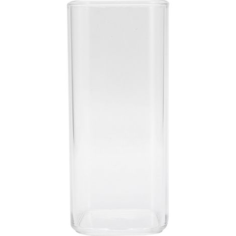 Verre acrylique carré 400 ml réutilisable, mug moderne transparent pour thé, lait, jus, café, usage maison et bureau.