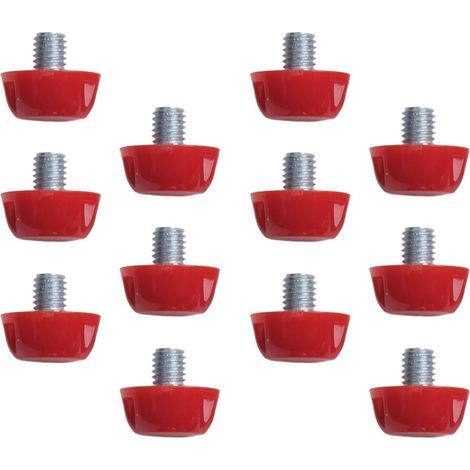 Lot de 12 crampons de rechange pour chaussures de football, forte adhérence et stabilité sur le terrain (rouge, 7 mm + 10 mm) (1/5)