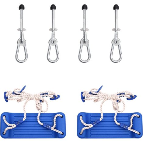 vidaXL Seggiolini Altalena 2 pz con Pietre Arrampicata Blu Polietilene (1/5)