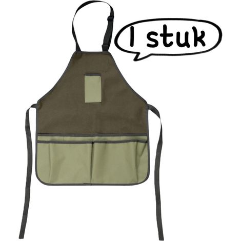 Tablier de jardin imperméable et rembourré avec poches et ceinture porte outils multifonctionnelle vert (1/5)