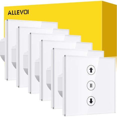 6 Pcs Interrupteur Volet Roulant Connecté (Fil Neutre Requis), Interrupteur de Fenêtre 80 80 mm, Commande Vocale et APP Contrôle à Distance (1/5)