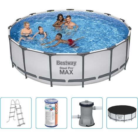 Piscine Bestway Steel Pro MAX - 457 x 122 cm - Ronde - Avec pompe de filtration + accessoires (1/5)