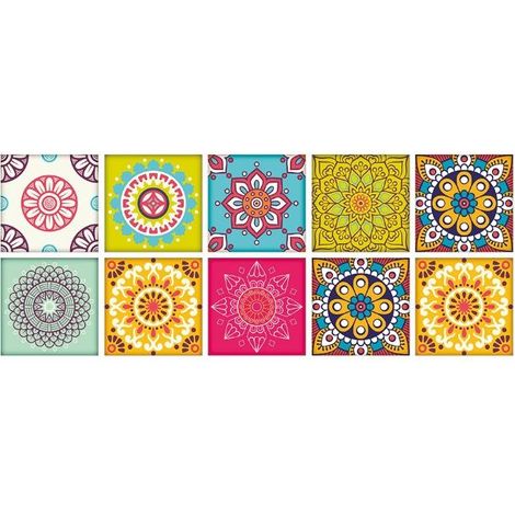 10pcs 15cm x 15cm stickers carrelage mural, 3D imperméable à l'eau adhésif ciment tuiles, dosseret tuiles autocollants pour la cuisine, salle de bains décoration de la maison, Hz - 005 (1/4)