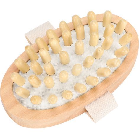 Brosse de massage en bois naturel pour le corps, gommage du cuir chevelu et bain spa-AquaForge (1/5)