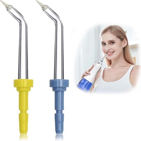 2 embouts de rechange pour hydropulseur dentaire - Têtes de rechange pour enlever la plaque parodontale - Outils de nettoyage dentaire (1/5)
