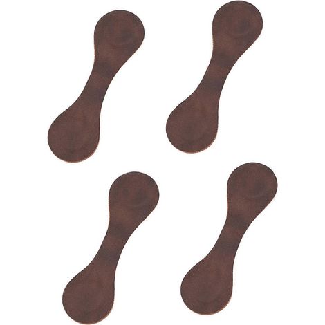 Lot de 4 pinces magnétiques de salle de bain résistantes aux éclaboussures, boîtier en cuir PU, aimants double face, supports de rideau de douche, installation rapide, marron. (1/5)
