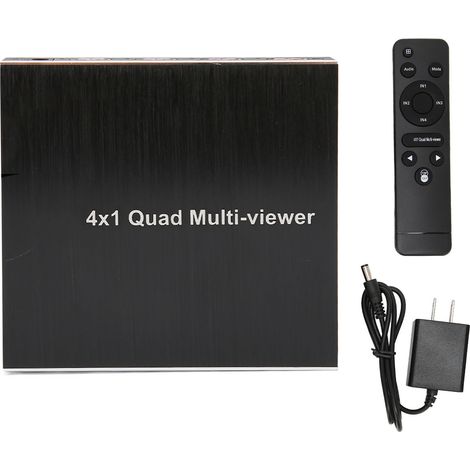 Sélecteur Multivue HDMI 4x1 Commutateur 1080P 60Hz Sans Couture 4 Entrées 1 Sortie avec Contrôle RS232 Prise US 100-240V (1/5)