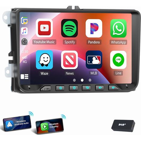 Pour VW GOLF 5 6 Passat Touran Tiguan autoradio 9" Android 14 GPS Navi WIFI Carplay 2+32G DAB (1/5)