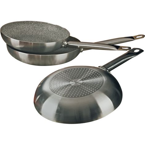 Set 3 Padelle Effetto Marmorizzato 20 24 28cm