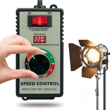 Variateur de Lumiere LED,Prise Variateur,230V Variateur RéGulateur De Tension éLectronique Pour Moteurs éLectriques avec Protection Contre La Surcharge 220V-240V AC (1/5)