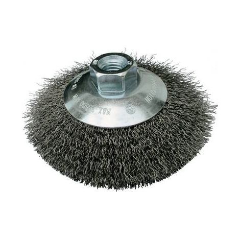 K.BROSSE CONIQUE 125mm M14 BK600W FIL ONDULÉ