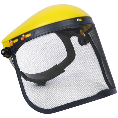 Visor de sécurité en Maille Casque de Protection du Bouclier Complet pour Le Bouclier de Protection pour la Tondeuse à Gazon forestière Jaune, visière de sécurité en Maille (1/4)