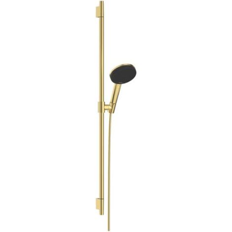 Hansgrohe Raindance Alive Select S - Set de cabezal de ducha, barra y manguera, 3 chorros, EcoSmart, acabado dorado pulido 24603990 (1/3)