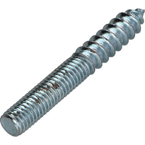 Vis mixte pour pied de lit 8X60 30 Mm fileté bois 30 Mm fileté métaux Acier zingué-100 pièces