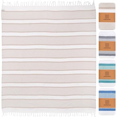Couverture de Plage 210x240 cm, Pique-Nique, Beige (1/5)