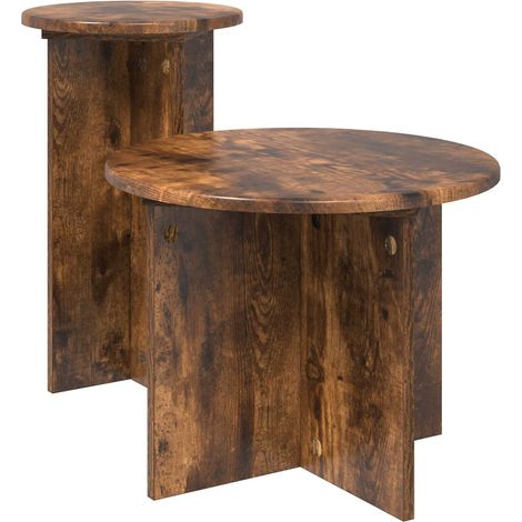 Beistelltisch-Set 2 pcs Geräucherte Eiche Holzwerkstoff vidaXL