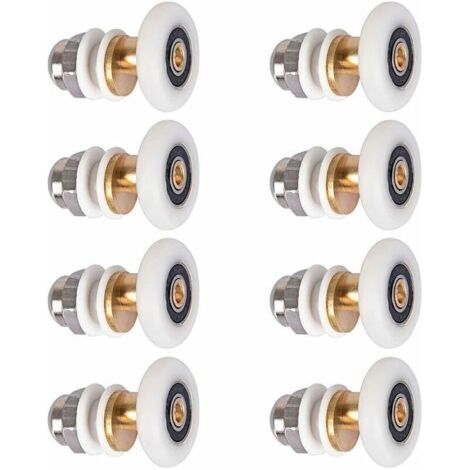 Roulette pour porte de douche - Roulettes coulissantes - Porte Rouleau - Roue de secours - 8pcs - 23mm