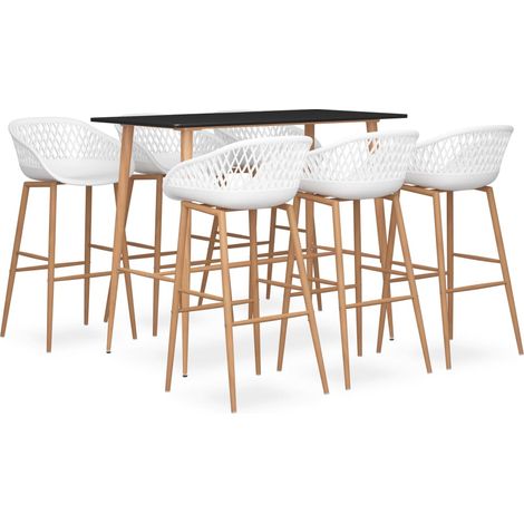 7-tlg. Bar-Set Schwarz und Weiß