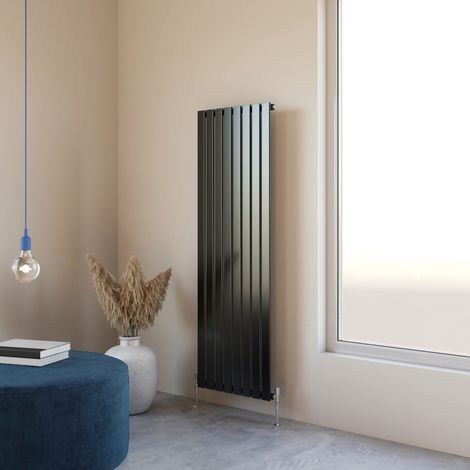 Acezanble 1600x544mm Single Black Vertical Flat Panel Central Heating Designer Radiator