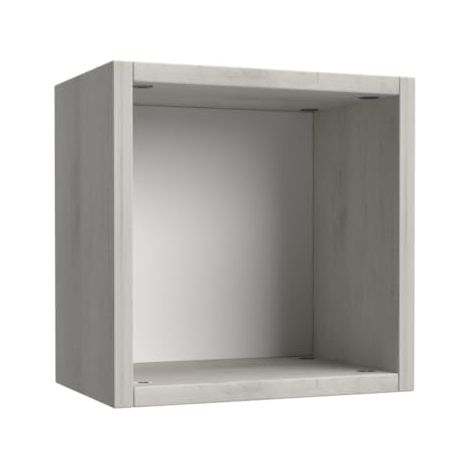 Armoire Murale/étagère Cube avec Compartiment à Jour, Bois d'ingénierie, chêne Blanc, Petit (1/5)