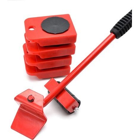 Lève-meubles avec kit de 4 roulettes – Capacité 150 kg – Roulettes en plastique ABS – Poignées PVC antidérapantes – Pour meubles lourds (1/5)