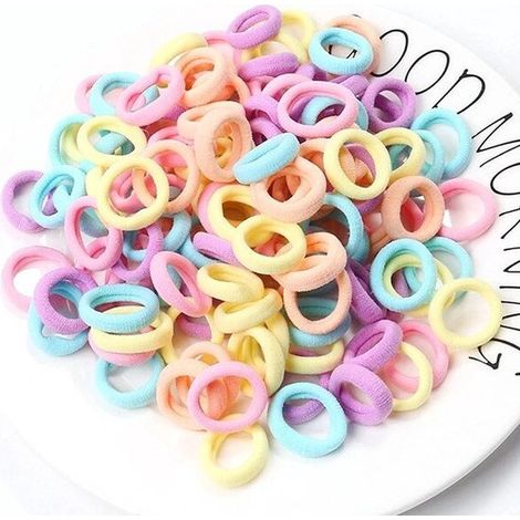 Élastiques à cheveux pastel - Lot de 25 - Bandes en nylon colorées - Couleurs douces - Accessoires cheveux (1/5)