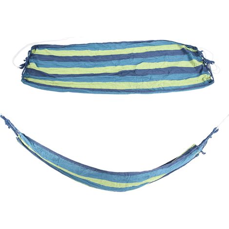 Hamac de Camping Léger et Compact, Facile à Transporter pour Randonnée et Voyage, Bleu Rayé (1/5)