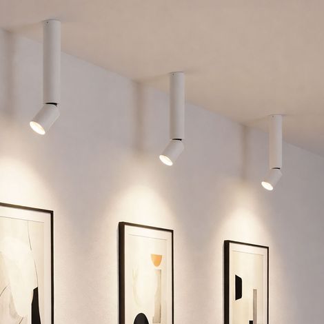 Lampada da soffitto lampada da soggiorno lampada da soffitto lampada da camera da letto lampada da sala da pranzo, alluminio bianco, spot mobile, LED 8W 502Lm 3000K bianco caldo, PxH 4,5 x 38 cm, set 