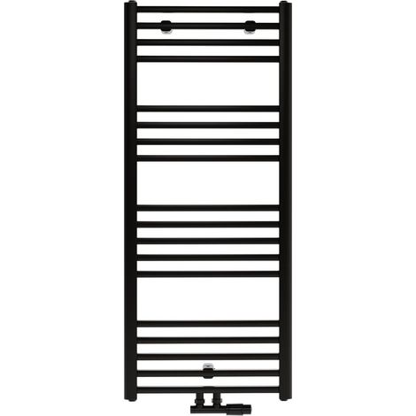 Badheizkörper LUXRAD Max 1200 x 500 mm mattschwarze Seite ZDC 538W