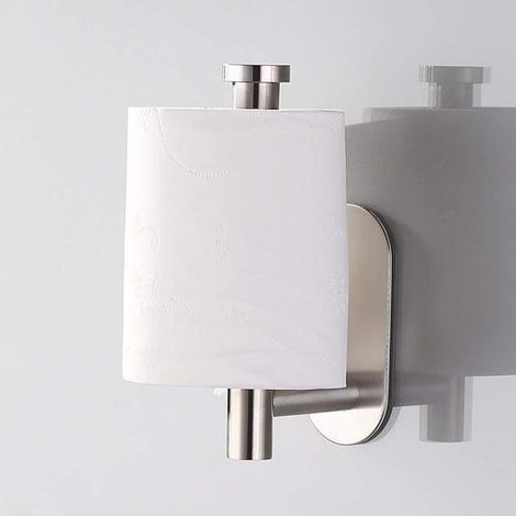 Porta carta igienica autoadesivo in acciaio inox, non necessita di foratura, forte aderenza e impermeabile - Trafilatura (1/3)