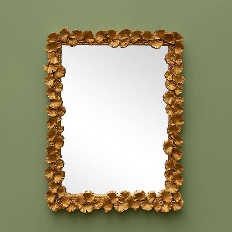 Miroir doré fleurs de Gingko 43x32cm (1/3)