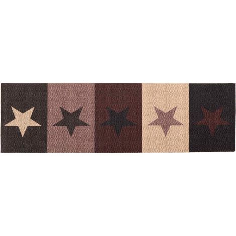 Alfombra de cocina estrellas rojas 150 x 45 cm 100% Poliamida vidaXL (1/4)