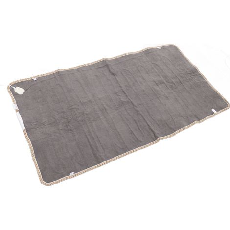 Couverture chauffante électrique à chauffage rapide, intelligente, réglable et lavable, 60 W, pour matelas chaud, grise, avec thermostat, prise européenne 220 V. (1/5)