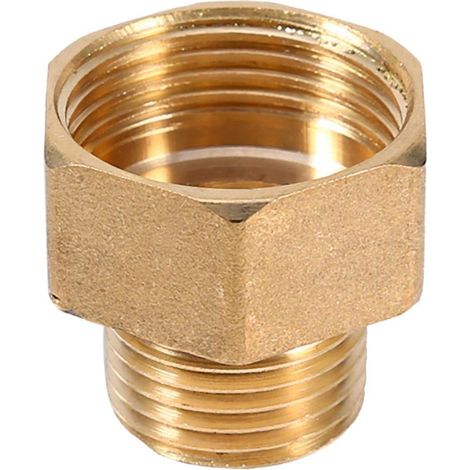 Adaptateur de tuyau raccord de tuyau en laiton, raccord de coupleur rapide à mamelon hexagonal, adaptateur de réducteur de douille hexagonale de tuyau d'eau en laiton 1pc 1/2BSPT mâle et 3/4BSPT filet (1/5)