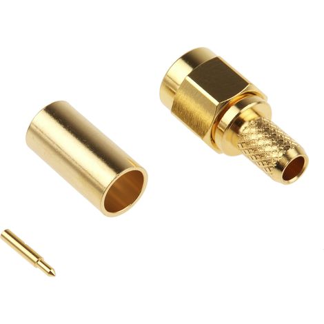 Connecteur coaxial RS PRO Mâle Droit, raccordement A sertir 50O Montage sur câble ( Prix pour 1 ) (1/3)