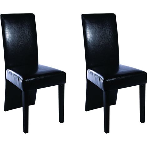 Esszimmerstühle 2 Stk. Schwarz Kunstleder vidaXL (1/5)