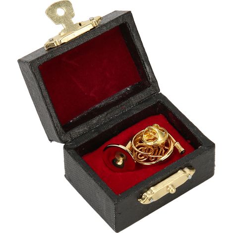 Cor d'harmonie miniature doré, modèle exquis, élégant et durable en métal de haute qualité, idéal pour une table ou une étagère. (1/5)
