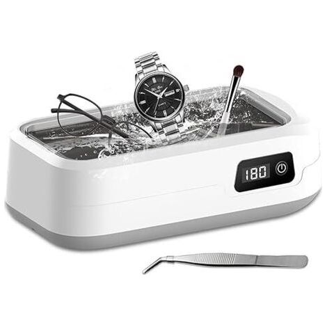 Nettoyeur Lunettes Ultrasons 640ml, 48KHz 360° Inox Nettoyeur Ultrasons Lunettes avec 4 Réglages de Temps, 40W Ultrasonic Cleaner pour Bijoux, Dentier, Montres (1/5)
