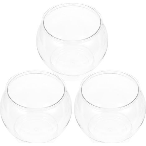 3er-Set Fischgläser, bruchsicheres PET-Material, gebogenes, transparentes Design, für Büro und Dekoration (1/3)