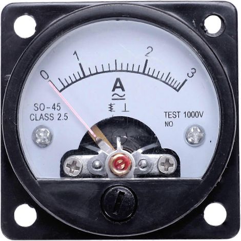 AC 0-3A Analog Panel Meter Current Measuring Ammeter Gauge Black-- (1/5)