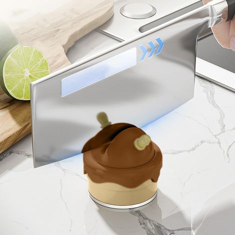 Afilador de cuchillos manual de tres secciones con mecanismo de retroceso, para cuchillos de cocina y tijeras, con base antideslizante - color café. (1/5)