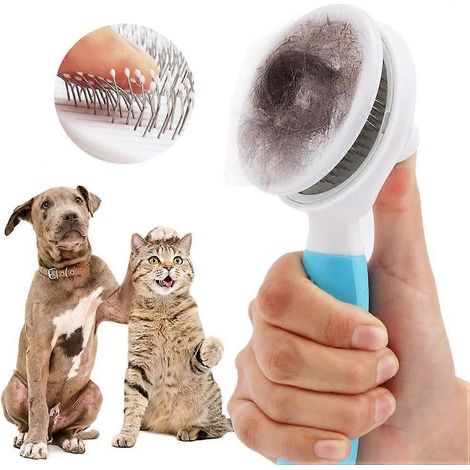 Brosse pour chat, brosse autonettoyante pour éliminer le sous-poil, brosse pour chien, brosse pour chat, brosse courte à longue (1/4)