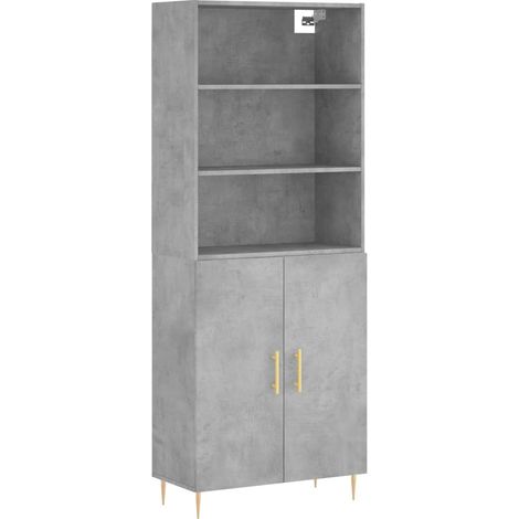 Highboard Concrete Grey 69.5x34x180 cm Engineered Wood vidaXL (1/5)